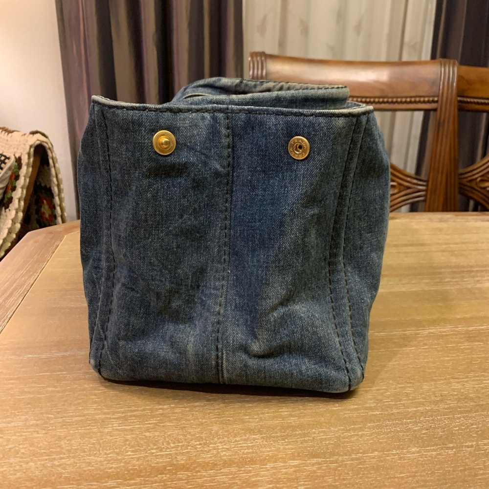 Prada Canapa Blue Denim Tote - Picture 6 of 16
